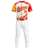 Custom White Red Yellow Baseball Uniform | Wholesale Team Jersey and Pants Set for Bulk Orders