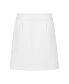 School Above-The-Knee Front Pleated Skirt with Tabs White | B2B Low MOQ Wholesale