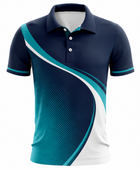 Disc Golf Tournament Polo Shirt – Custom Navy Teal Teamwear Wholesale