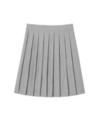 Knee-Length Pleated School Uniform Skirt Grey B2B