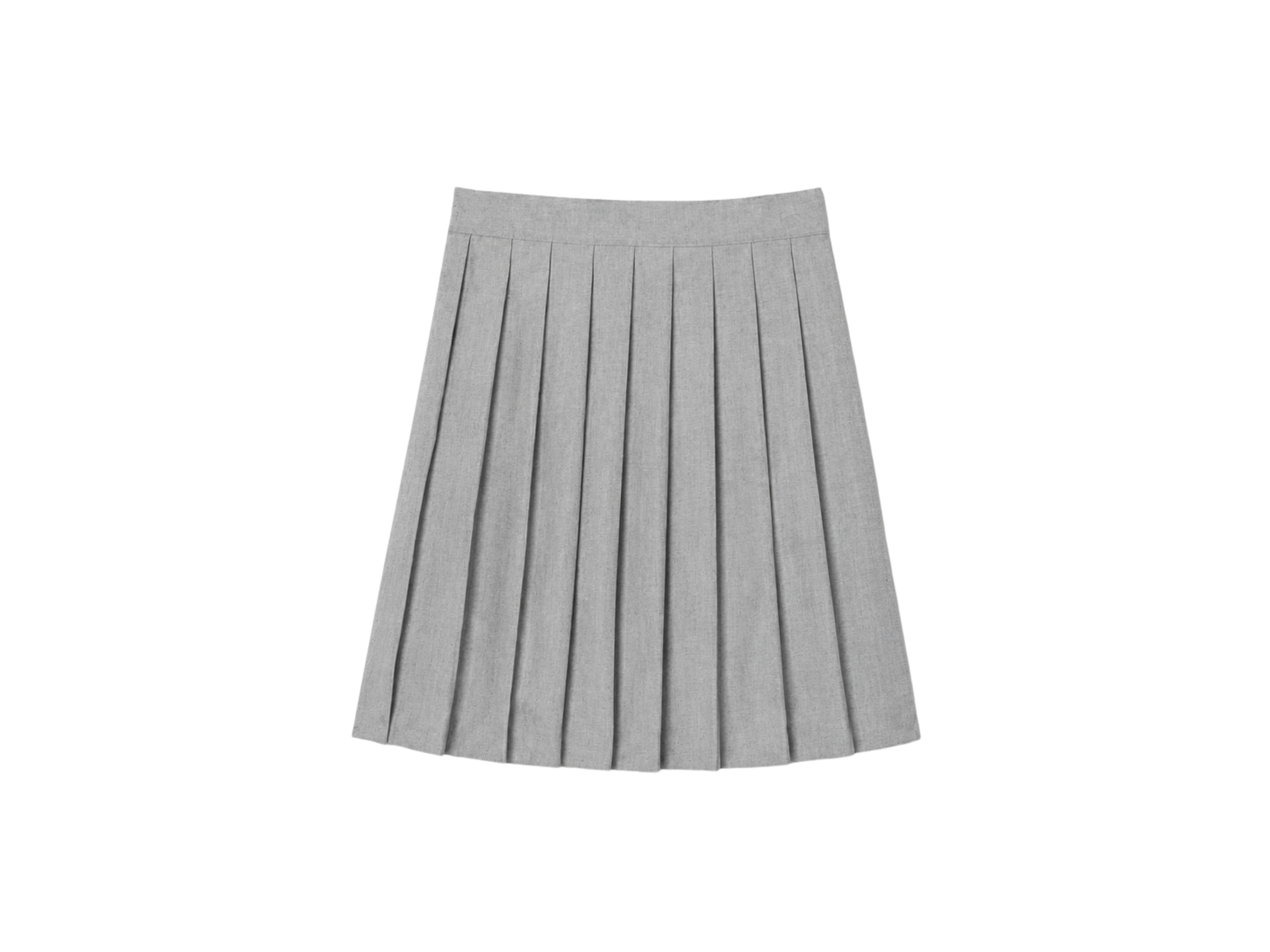 Knee-Length Pleated School Uniform Skirt Grey B2B