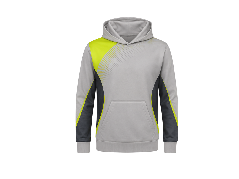 Custom Grey Lime Darts Hoodie Low MOQ Wholesale Club Teamwear front design preview