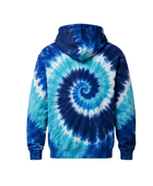 Tie Dye Full Zip Hoodie Blue Aqua and White Spiral Design | B2B Low MOQ