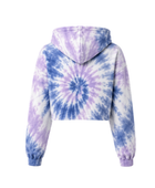 Tie Dye Cropped Pullover Hoodie Lavender Blue and White Spiral Design | B2B Low MOQ
