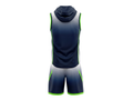 Custom Navy Lime 7v7 Football Uniform – Sleeveless Hooded Team Set