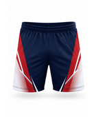 Navy, White & Red Teqball Shorts – Bulk Team Shorts, Low MOQ, Wholesale Performance Sportswear