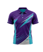 Wholesale Cricket jersey – purple and blue Short-Sleeve Polo & Shorts, Low MOQ, In-House Manufacturing