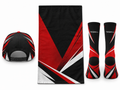 Custom Teqball Accessories Kit – Black Red Cap Towel Socks for Wholesale Buyers
