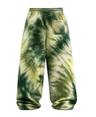 Tie Dye Baggy Trousers Olive Green and Beige All Over Design | B2B Low MOQ