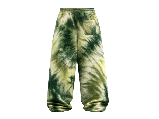 Tie Dye Baggy Trousers Olive Green and Beige All Over Design | B2B Low MOQ