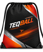 Custom Teqball Drawstring Bag – Black Red Orange Sports Backpack for Wholesale Buyers