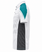 Custom Teqball Coach Staff Polo – White Teal Wholesale Teamwear