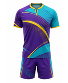 Purple & Teal Squash Uniform – Bulk Team Jersey & Shorts, Low MOQ, Wholesale Performance Set