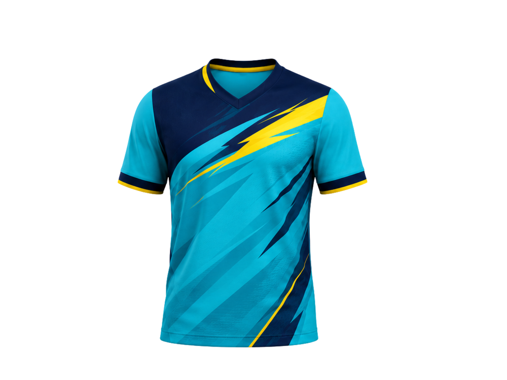 Wholesale Soccer Jersey – Blue & Navy Short Sleeve Team Polo, Low MOQ, In-House Production front design preview
