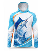 Custom Fishing Hoodie | Wholesale Performance Fishing Hoodie | Blue White Marlin | Apparels Bridge