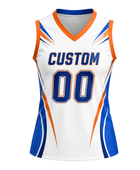 Custom White Blue Volleyball Sublimated Vest Jersey – Sleeveless Team Uniform