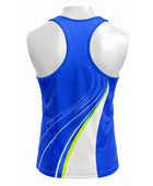 Custom Track & Field Running Singlet | Wholesale Athletics Vest | Blue White Green | Apparels Bridge