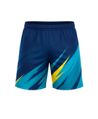 Wholesale Soccer Shorts – Teal & Navy Performance Shorts, Low MOQ, In-House Manufacturing