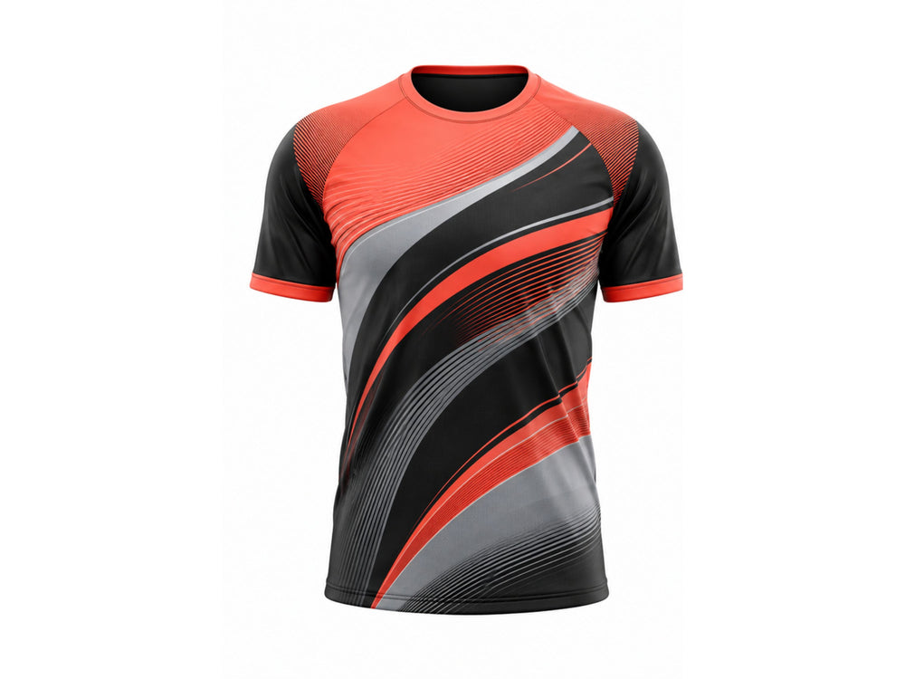 Padel Jersey Team Performance Sportswear Red Black & Grey Wholesale Low MOQ front design preview