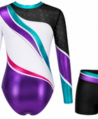 Custom Gymnastics Leotard and Skirt Set | Wholesale Gym Team Set | Black Teal Purple Pink | Apparels Bridge