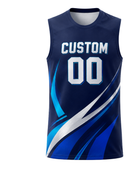 Custom Navy Blue Volleyball Libero Jersey Sublimated Sleeveless Team Uniform