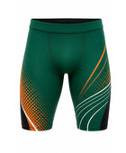 Custom Track & Field Compression Shorts | Wholesale Athletics Sprint Shorts | Green Orange White | Apparels Bridge