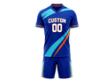 Custom Blue Soccer Training Wear | Wholesale Short Sleeve Team Kit for Bulk Orders