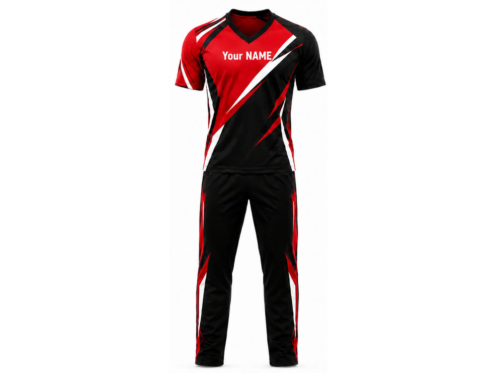 Training Uniform Red & Black Bulk Activewear B2B Wholesale Performance Sportswear front design preview