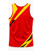 Red & Yellow Performance Tank – Team Athletic Sleeveless Compression Top, Wholesale Bulk, Low MOQ