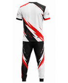 Custom Esports Team Uniform | Wholesale Gaming Jersey and Pants Set | White Black Red | Apparels Bridge