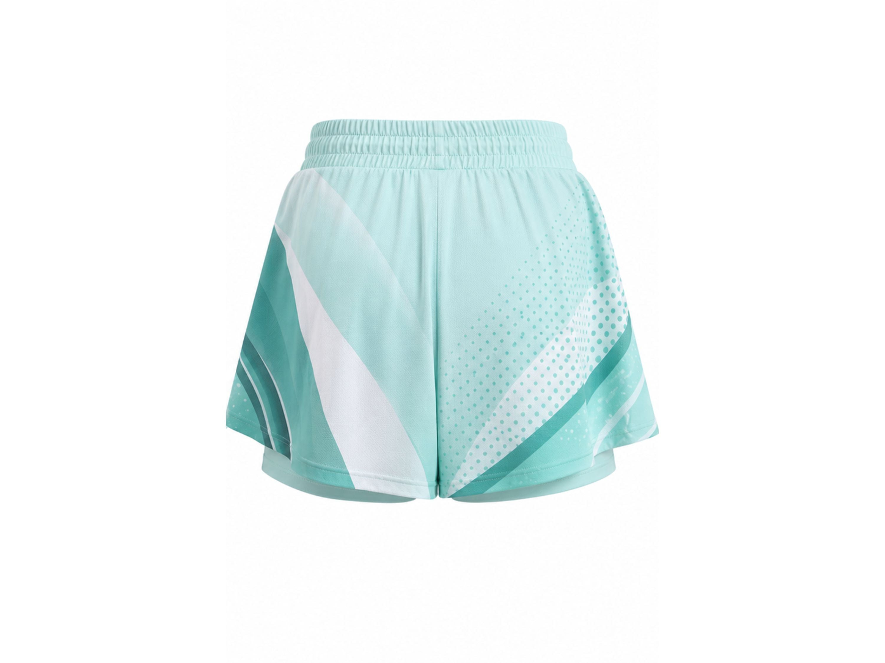 Aqua & White Pickleball Shorts – Team Performance Sportswear, Wholesale Bulk, Low MOQ