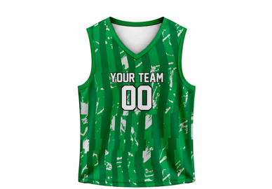Green Custom Basketball Sublimated Jersey – Wholesale Bulk Team Kit, Low MOQ, B2B Performance Apparel front design preview