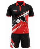 Custom Men's Pickleball Polo and Shorts Set | Wholesale Pickleball Team Uniform | Black Red White | Apparels Bridge