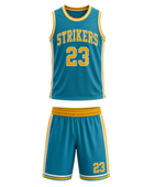 Teal/Yellow Basketball Uniform – Wholesale Bulk Team Kit, Low MOQ, B2B Performance Apparel