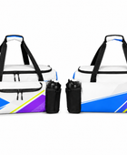 Custom Powerlifting Gym Backpack | Wholesale Strength Training Gear Bag | White Purple | Apparels Bridge