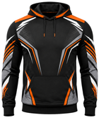 Custom Black Orange Rugby Hoodie | Wholesale Team Warmup Hoodie for Clubs Schools and Bulk Orders