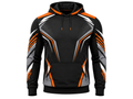 Custom Black Orange Rugby Hoodie | Wholesale Team Warmup Hoodie for Clubs Schools and Bulk Orders