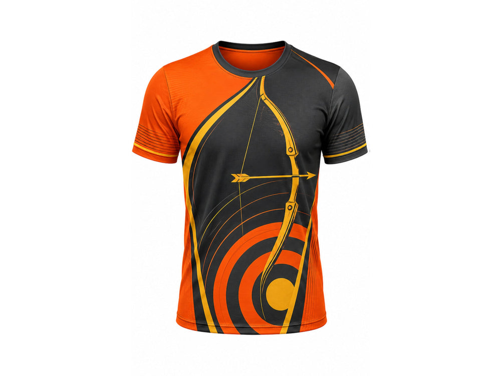 Archery Jersey Black & Orange Wholesale Team Jersey Low MOQ Performance Sportswear front design preview