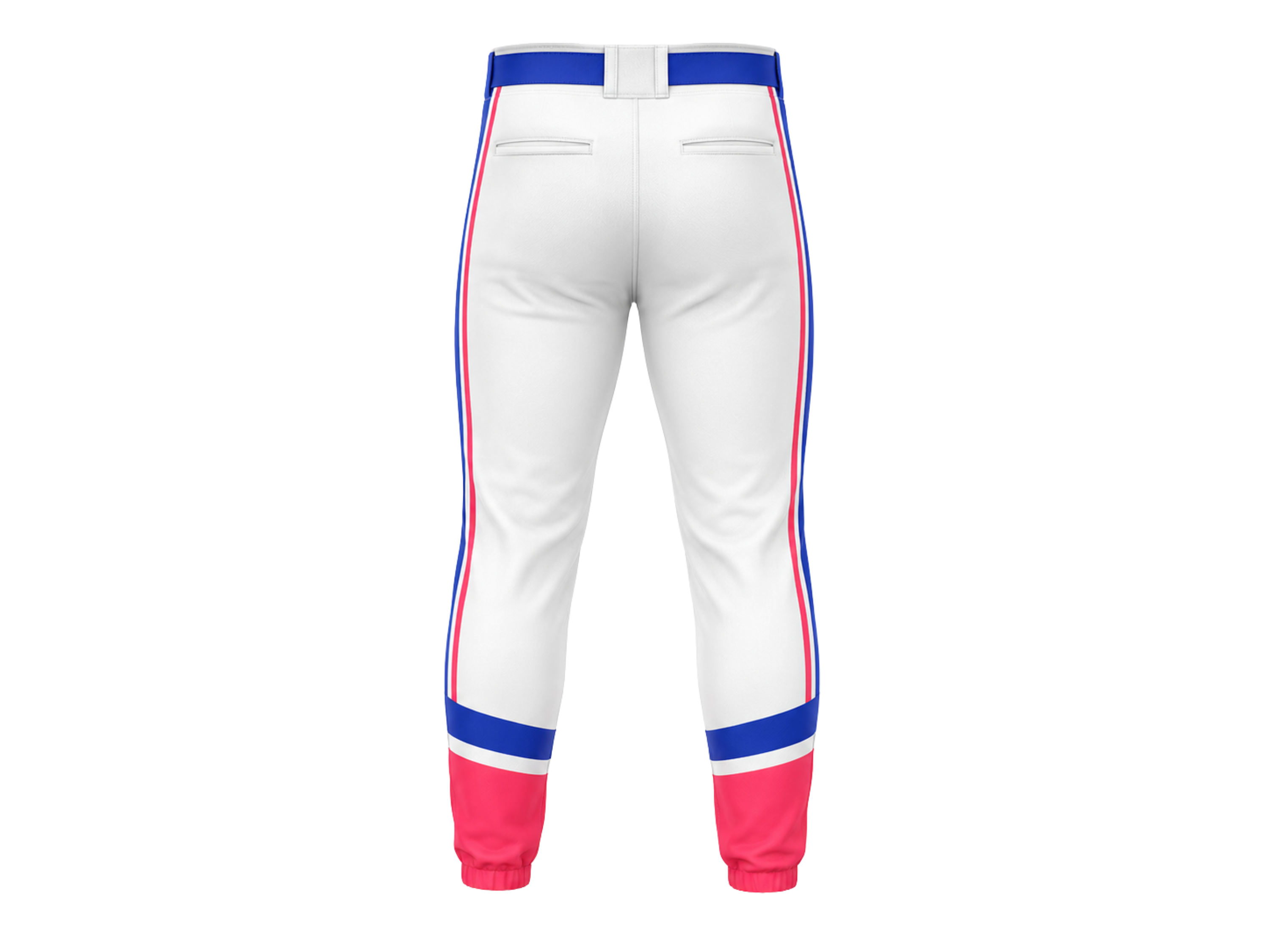 Custom White Blue Red Baseball Pants | Wholesale Team Uniform Pants for Bulk Orders