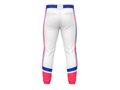 Custom White Blue Red Baseball Pants | Wholesale Team Uniform Pants for Bulk Orders