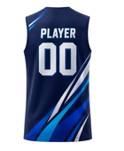 Custom Navy Blue Volleyball Libero Jersey Sublimated Sleeveless Team Uniform