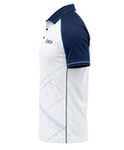 Custom White Tennis Coach Polo – Navy Staff Shirt for Clubs