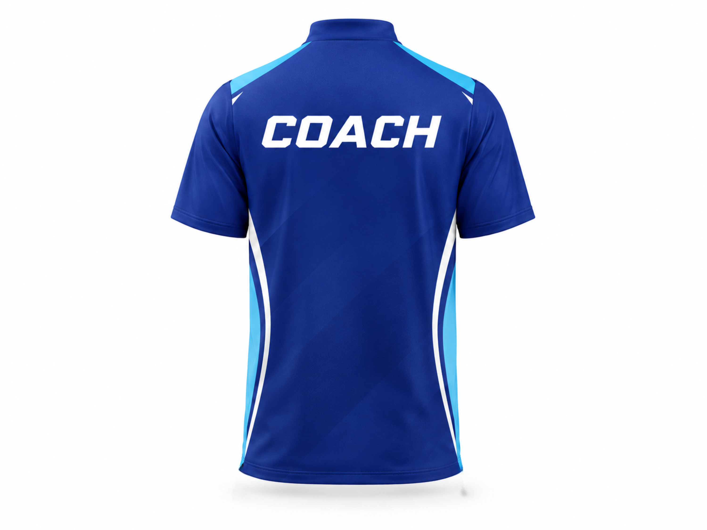 Custom Blue Volleyball Coach Jersey – Short Sleeve Team Polo for Coaches