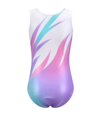 Custom Sublimation Gymnastics Leotard | Wholesale Gym Team Leotard | White Pink Purple Teal | Apparels Bridge