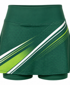 Custom Green Women Tennis Skort – Lime White Team Skirt for Clubs