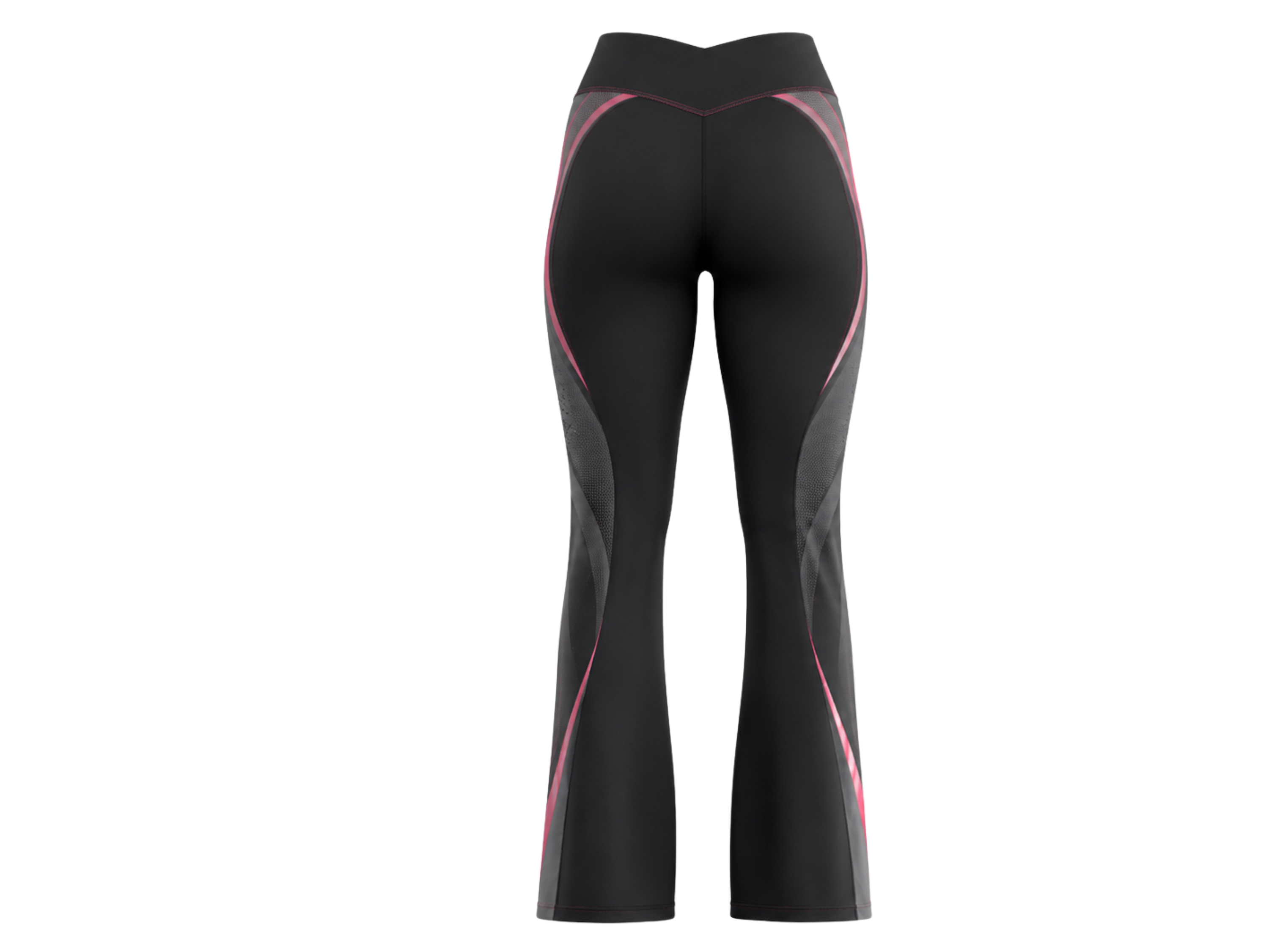 Custom Training and Lifestyle Flared Leggings | Wholesale Gym Leggings | Black Pink | Apparels Bridge