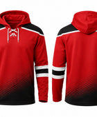 Custom Red Black Hockey Hoodie – Wholesale Team Warm Up Hoodie for Clubs