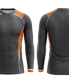Custom MMA Rash Guard Full Sleeve – Charcoal Orange Combat Teamwear for Wholesale Buyers