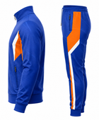 Custom Training and Lifestyle Tracksuit | Wholesale Jogging Suit Set | Royal Blue Orange White | Apparels Bridge