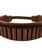 Leather Cartridge Hunting Belt with Pouch – Dark Brown | B2B Low MOQ